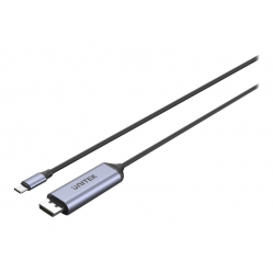 Kabel UNITEK V1423C ADAPTER USB-C - DisplayPort 1.4 8K 1.8m ALU