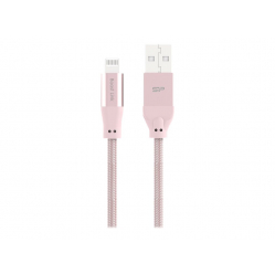 Kabel SILICON POWER USB - Lightning LK35AL 1M Mfi Nylon oplot różowy