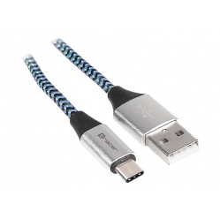 Kabel TRACER USB 2.0 TYPE-C A Male - C Male 1.0m czarno-niebieski