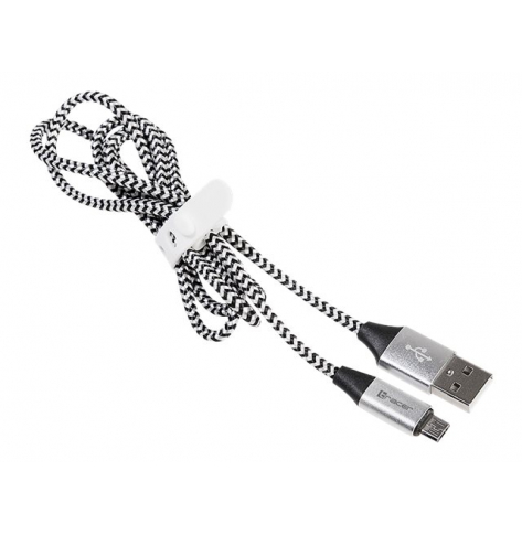 Kabel TRACER USB 2.0 AM - micro 1.0m czarno-srebrny
