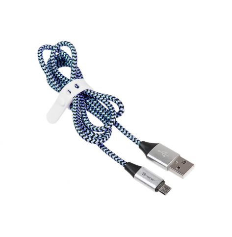 Kabel TRACER USB 2.0 AM - micro 1.0m czarno-niebieski