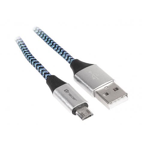 Kabel TRACER USB 2.0 AM - micro 1.0m czarno-niebieski