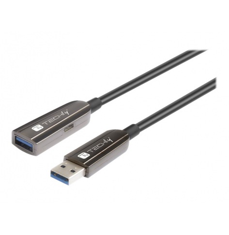 Kabel TECHLY USB 3.2 SuperSpeed AOC Fiber Optic Kabel USB A M/F 20m Black