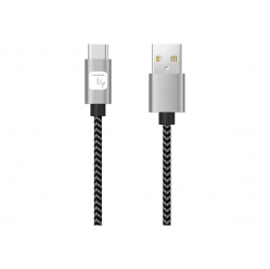 Kabel TECHLY USB 2.0 Typ-C na Typ-A 1m 3A Szybkie ladowanie w Oplocie