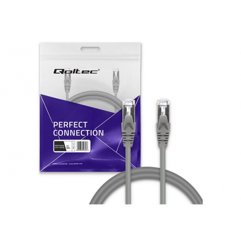 Kabel QOLTEC 54529 krosowy - CAT 5e FTP 2 x RJ45 5m szary