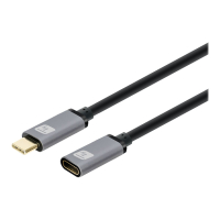 Przedłużacz TECHLY USB-C 3.2 Gen2 M/F 1m 100W 5A Czarny