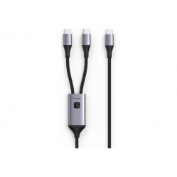 Kabel TECHLY Podwójny USB-C 100W 2x USB-C do Szybkiego Ładowania PD QC PPS