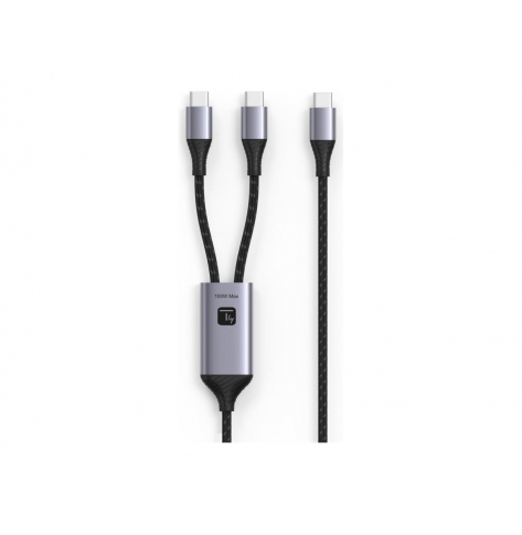 Kabel TECHLY Podwójny USB-C 100W 2x USB-C do Szybkiego Ładowania PD QC PPS