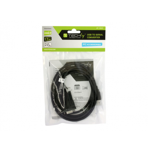 Adapter TECHLY konwerter USB2.0 to Serial czarny 1.5m