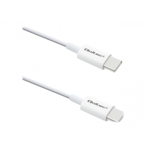 Kabel QOLTEC 52359 USB-C 2.0 60W QC 3.0 PD 1m biały