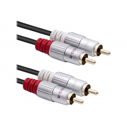 Kabel QOLTEC 52338 2x RCA m 2x RCA m 3m Czarny