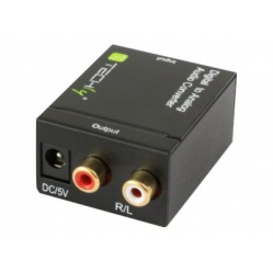 TECHLY 301139 Konwerter cyfrowe Toslink SPDIF, coaxial audio na analog stereo RCA L/R