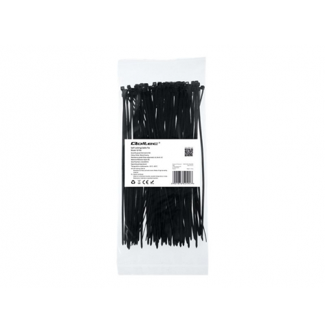QOLTEC 52194 Opaska zaciskowa 2.5x200 100szt nylon UV Czarna
