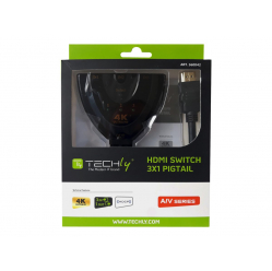 TECHLY 3-Portowy Przelacznik HDMI 3x1 4K 30Hz Pigtail