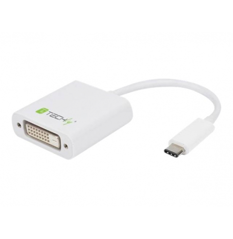 TECHLY 020386 Adapter USB-C 3.1 na DVI M/z, bialy
