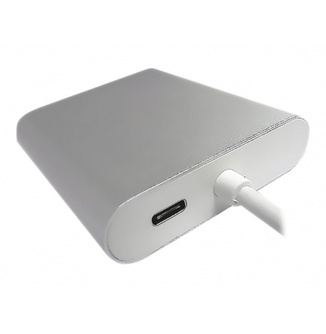 Kabel QOLTEC 50410 Adapter USB-C 3.1 / VGA F + USB-A 3.0 F + RJ45 F + PD