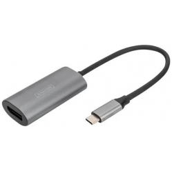 Kabel DIGITUS USB-C - DP Adapter 20cm 8K/30Hz silver aluminum housing