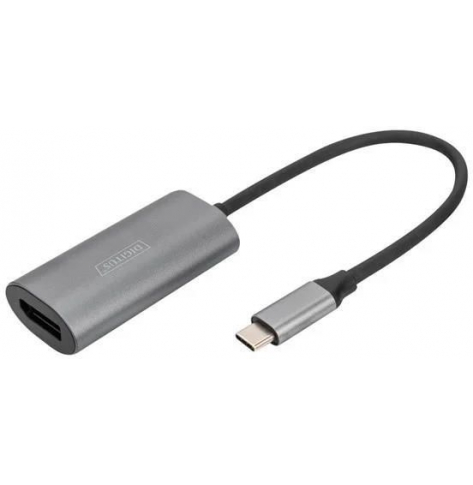 Kabel DIGITUS USB-C - DP Adapter 20cm 8K/30Hz silver aluminum housing