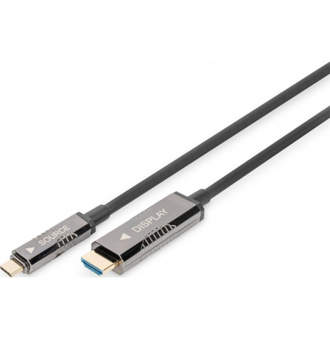 Kabel DIGITUS USB - Type C to HDMI AOC FO Adapter HDMI Version 2.0 Max 4Kx2K 15m