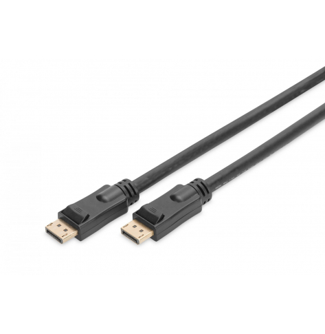 Kabel ASM AK-340105-150-S DisplayPort ze wzmacniaczem 4K UHD Typ DP/DP M/M czarny 15m