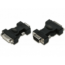 Kabel DIGITUS Adapter DVI-I DualLink 1080p FHD Typ DVI-I (24+5)/DSUB15 (VGA) z/M czarny