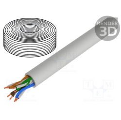Kabel DIGITUS cat.5e U/UTP Eca AWG 24/1 PVC 50m grey