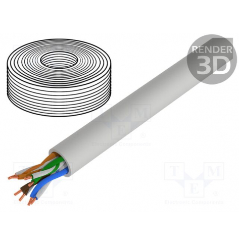 Kabel DIGITUS cat.5e U/UTP Eca AWG 24/1 PVC 50m grey