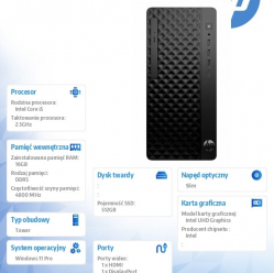 Komputer HP ProDesk 2 Tower G1i i5-14400 16GB 512GB SSD W11P