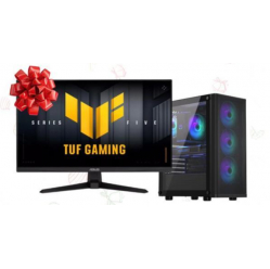 ZESTAW GAMINGOWY - Monitor ASUS TUF Gaming + Komputer do GIER RGB Ryzen 7 5700 X RTX 5060 32GB SSD 1TB WiFi W11