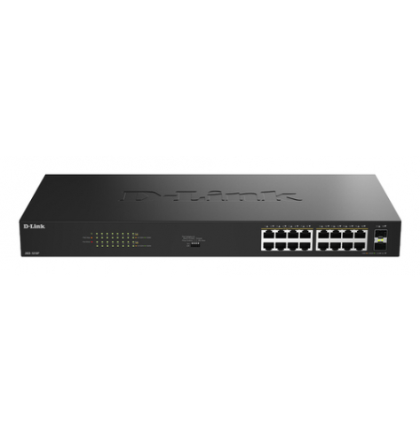 Switch D-LINK 16 Ports GE PoE 30W + 2 Ports SFP Unmanaged 240W