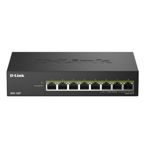 Switch D-LINK 8 ports 2.5G MultiGig PoE Unmanaged Metal