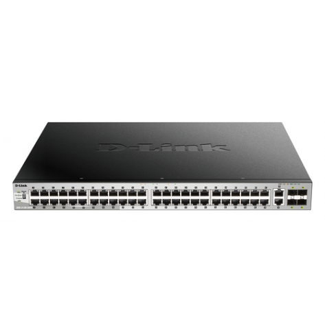 Switch D-LINK L3 Light 48 Gigabit PoE PoE+ Ports 2 10GBASE-T Ports 4 10GbE SFP+ Ports 370W PoE Budget 740W with DPS-700