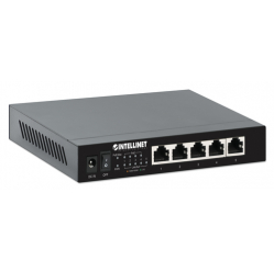 Switch INTELLINET 5-Port 2.5G Ethernet PoE+ 4x PSE PoE+ Ports 10 100 1000 2500 Mbps 55W PoE Power Budget Unmanaged Wall-mount Option