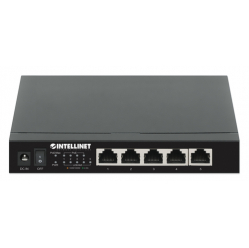 Switch INTELLINET 5-Port 2.5G Ethernet PoE+ 4x PSE PoE+ Ports 10 100 1000 2500 Mbps 55W PoE Power Budget Unmanaged Wall-mount Option