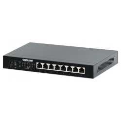 Switch INTELLINET 8-Port 2.5G Ethernet PoE+ 8x10 100 1000 2500 Mbps PSE PoE+ Ports 100W PoE Power Budget Unmanaged Wall-mount Option