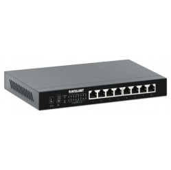 Switch INTELLINET 8-Port 2.5G Ethernet PoE+ 8x10 100 1000 2500 Mbps PSE PoE+ Ports 100W PoE Power Budget Unmanaged Wall-mount Option