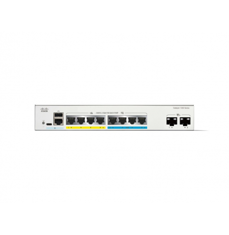 Switch CISCO Catalyst 1300 8-Port 4-Port 2.5GE + 4-Port 1GE PoE+ with 120W power budget 2 x 10G SFP+ Uplinks