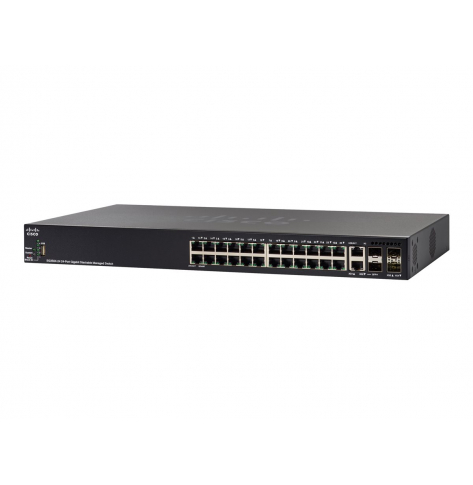 Switch CISCO SG350X-24 24-port Gigabit Stackable REMANUFACTURED
