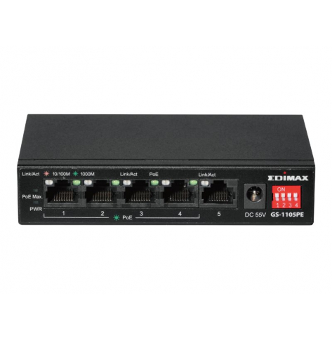 Switch EDIMAX Long Range 5-Port Gigabit with 4-Port PoE+