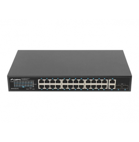 Switch LANBERG PoE+ rack 19inch 24x 1GB 2x SFP 250W RSGE-24P-2GE-2S-250 niezarz