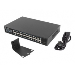 LANBERG rack 19inch RSFE-24P-2C-250 24x 100Mb PoE+ 2x Combo Gigabit 250W