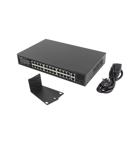LANBERG rack 19inch RSFE-24P-2C-250 24x 100Mb PoE+ 2x Combo Gigabit 250W