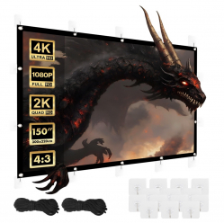 Ekran projekcyjny Maclean 150 cali 300x220cm, MC-168 