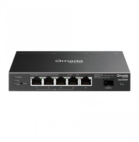 Switch TP-LINK SG2206MP Omada, 6 portów gigabitowych w tym 4 porty PoE+ 