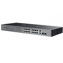 Switch TP-LINK Omada 20-Port GB Easy Managed Switch with 16-Port PoE+ 16× Gigabit PoE+ Ports, 2x Gigabit Non-PoE Ports, 2× Gigabit SFP Ports ES220GMP