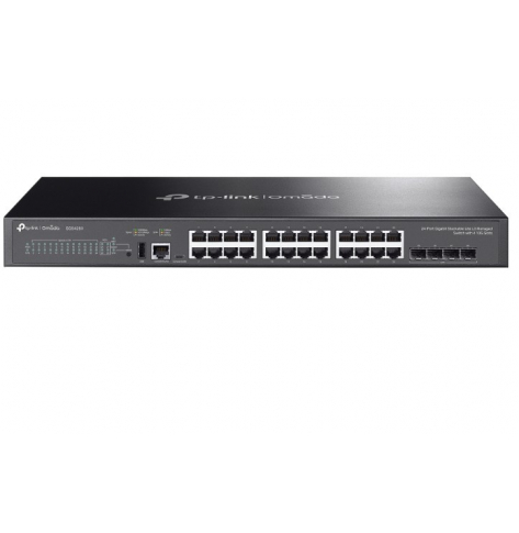 Switch TP-LINK zarządzalny Omada 24-Port Gb Stackable Lite L3 SG5428X 24× Gigabit RJ45 Ports, 4× 10G SFP+ Slots, RJ45/USB Type C Console Port