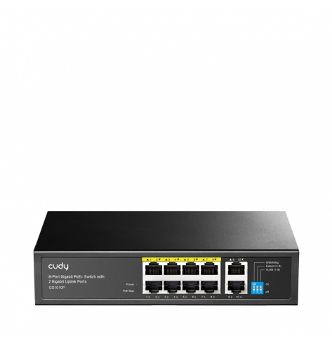 Switch Cudy GS1010P 8-Port Gigabit PoE+ Switch, 2 Gigabit Uplink Ports 120W
