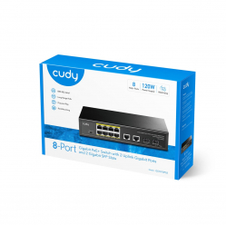 Switch Cudy GS1010P 8-Port Gigabit PoE+ Switch with 2 Gigabit Uplink ports and 2 Gigabit SFP slot 120W 