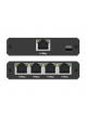 Qoltec Rozdzielacz splitter Ethernet mini SWITCH 1x4 RJ45 | 1000Mb/s | USB-C | Aluminium 