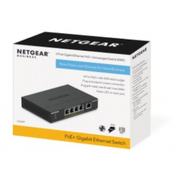 Switch Netgear niezarządzalny GS305PP-300EUS 5PT POE/POE+ GIGE
